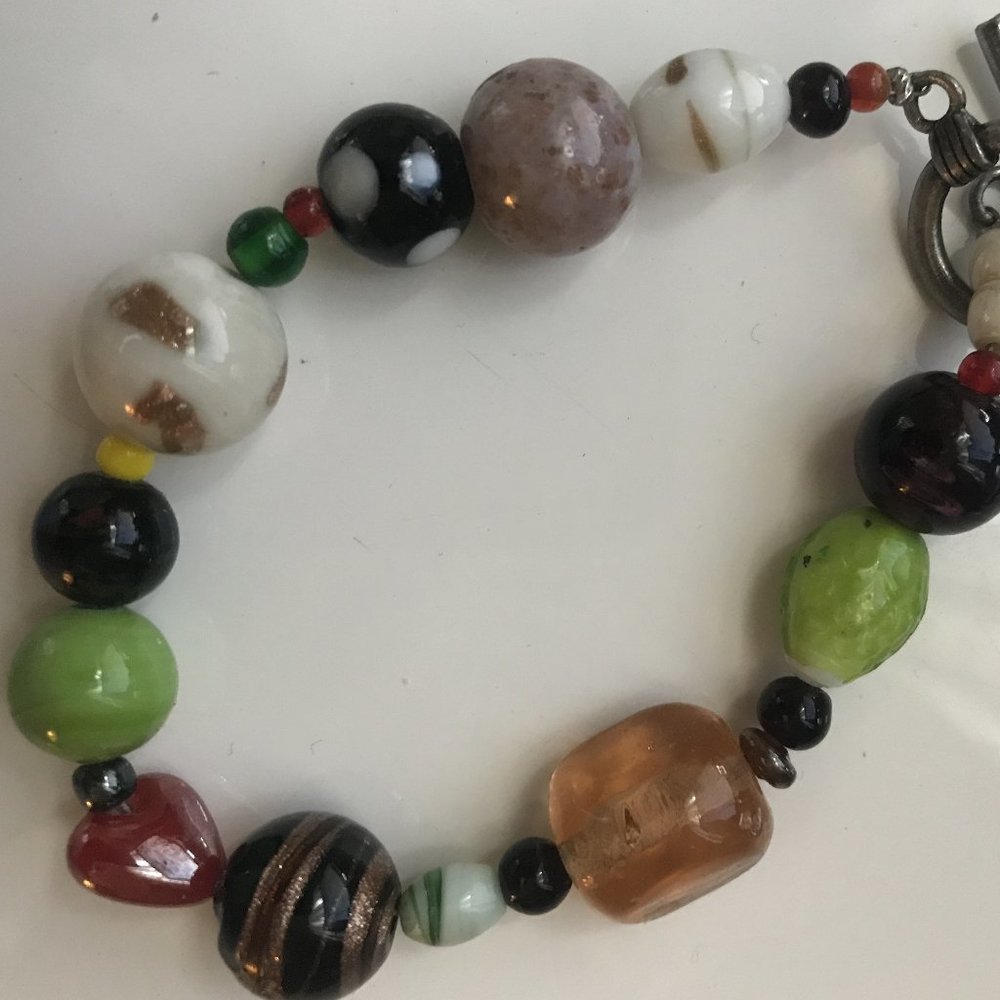 Glass Beaded Bracelet One of a Kind